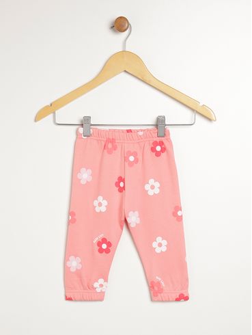 Calça Jogger Infantil Para Bebê- CORAL