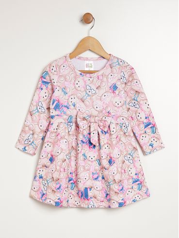 Vestido Manga Longa Infantil Para Menina - ROSA