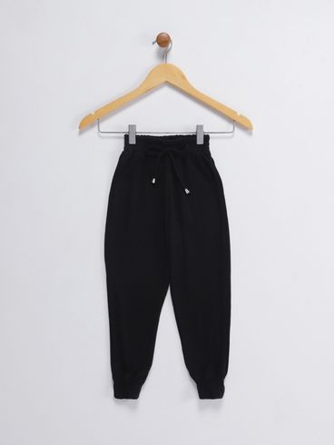 Calça de Tricot Infantil Para Menina - PRETO