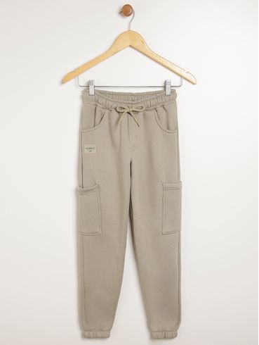 Calça Moletom Jogger Juvenil Para Menino - CAQUI