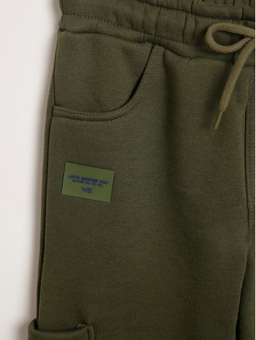 Calça Moletom Jogger Juvenil Para Menino - VERDE