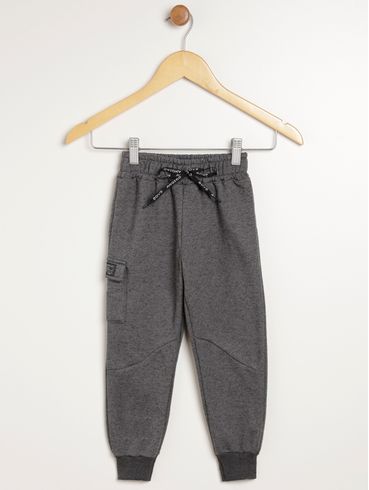 Calça Moletom Infantil Para Menino - CINZA