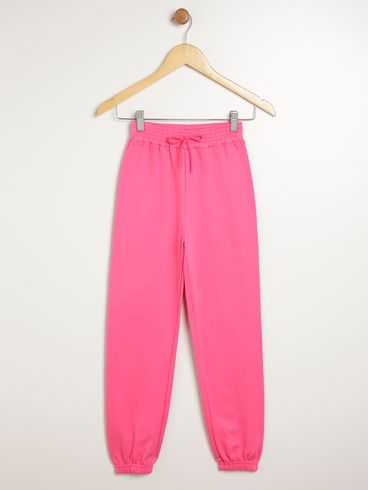 Calça Moletom Jogger Juvenil Para Menina - PINK