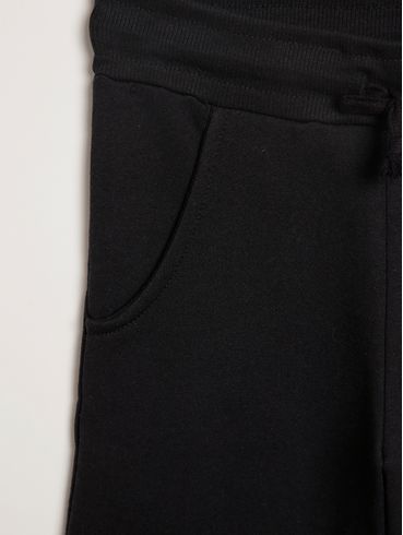 Calça Jogger Moletom Juvenil Para Menino - PRETO