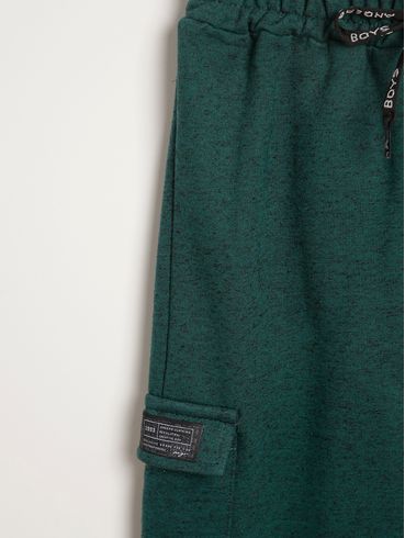 Calça Moletom Cargo Infantil Para Menino - VERDE