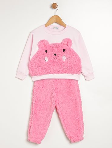 Conjunto Flik Moletom Infantil Para Menina - ROSA