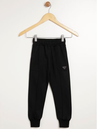 Calça Moletom Jogger Infantil Para Bebê- PRETO