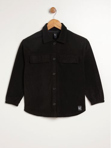 Camisa Manga Longa Infanil Para Menina - PRETO