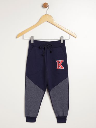 Calça Jogger Moletinho Infantil Para Menino - MARINHO