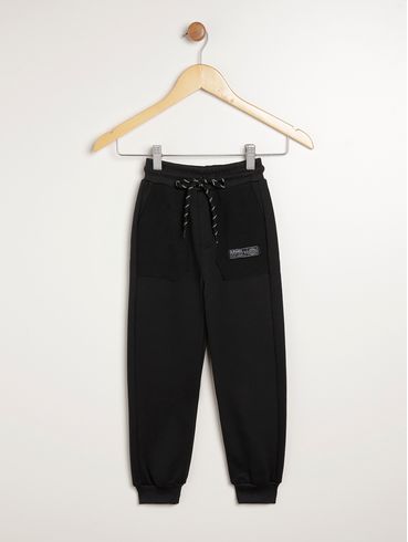 Calça Moletom Infantil Para Menino - PRETO