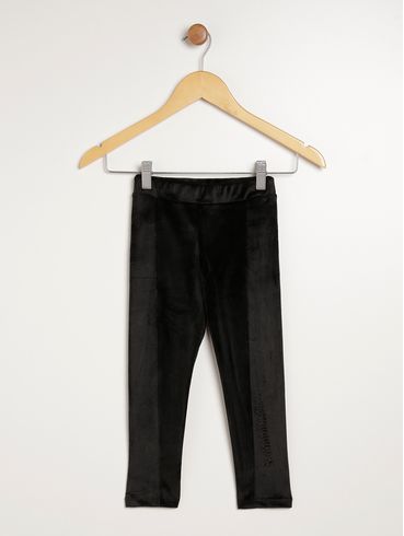 Calça Plush Infantil Para Menina - PRETO