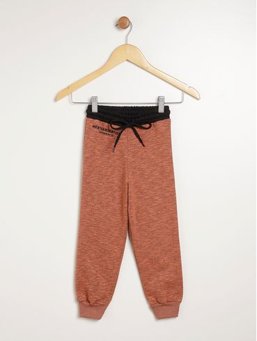 Calça Moletom Jogger Infantil Para Menino - TELHA