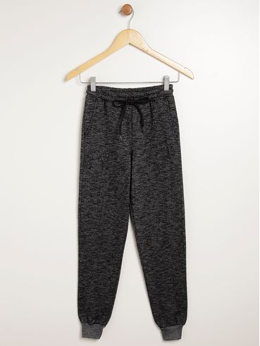 Calça Moletom Jogger Juvenil Para Menino - PRETO