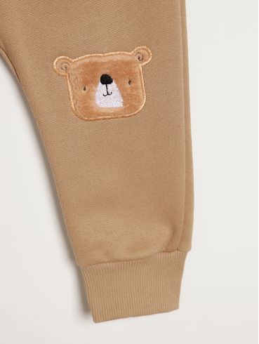 Calça Moletom Infantil Para Bebê - CAQUI