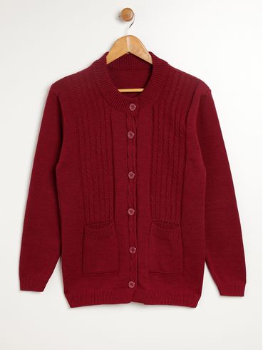 Cardigan Plus Size Feminino BORDO