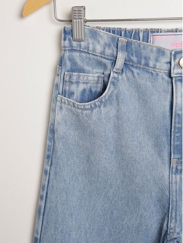 Calça Jeans Wide Leg Vels Juvenil Para Menina - AZUL