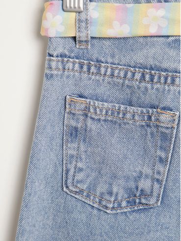 Calça Jeans Mom Kid+ Infantil Para Menina - AZUL