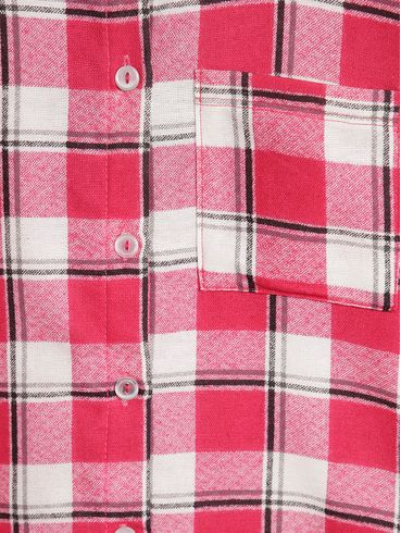 Camisa Flanela Manga Longa Juvenil Para Menina - PINK