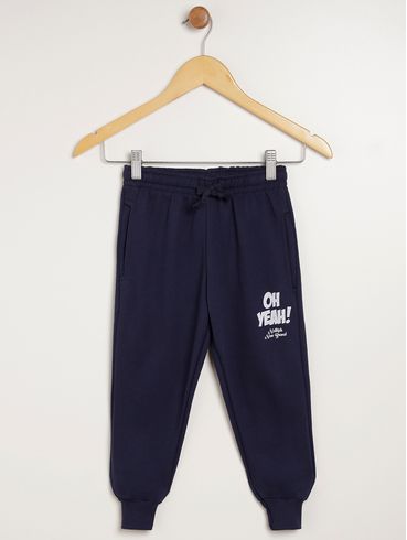 Calça Jogger Moletinho Infantil Para Menino - MARINHO