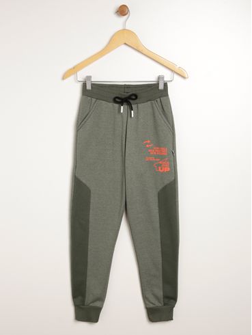 Calça Moletom Juvenil Para Menino - VERDE