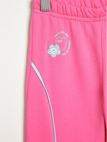 Calça Moletom Jogger Infantil Para Menina - PINK