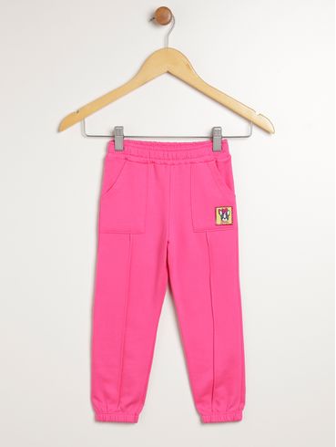 Calça Moletom Infantil Para Menina - ROSA