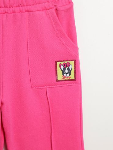 Calça Moletom Infantil Para Menina - ROSA