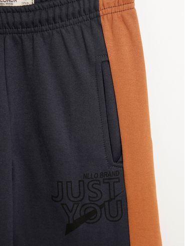 Calça Jogger Moletom Juvenil Para Menino - CHUMBO