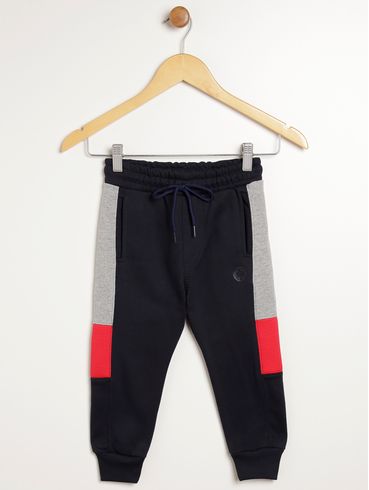 Calça Moletom Jogger Infantil Para Menino - MARINHO