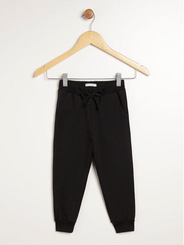 Calça Moletom Infantil Para Menina - PRETO