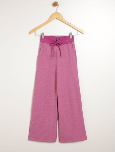 Calça Moletom Wide Leg Juvenil Para Menina - ROXO