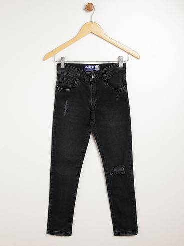 Calça Jeans Juvenil Para Menino - PRETO