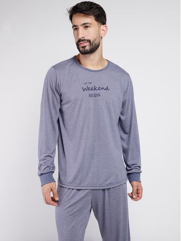 Pijama Longo Masculino AZUL