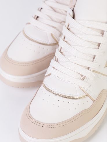 Tênis Cano Alto Via Marte Feminino OFF WHITE/DOURADO