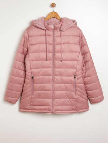 Jaqueta Parka Dupla Face Plus Size Feminina ROSA