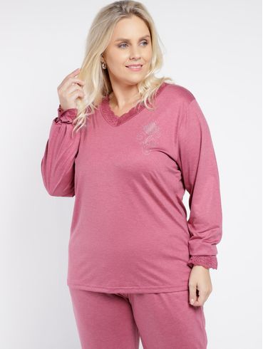 Pijama Plus Size Feminino VINHO