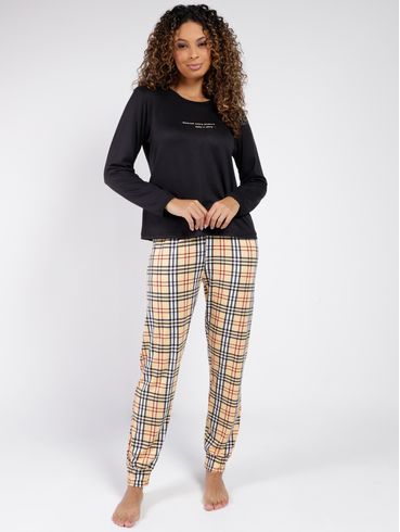 Pijama Longo Feminino PRETO