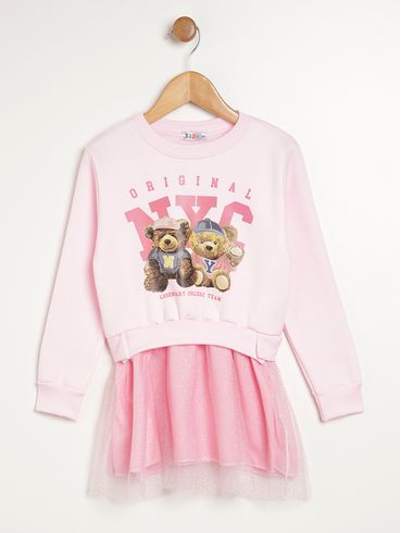 Vestido Infantil Para Menina - ROSA CLARO