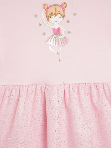 Vestido Manga Longa Flik Infantil Para Menina - ROSA CLARO