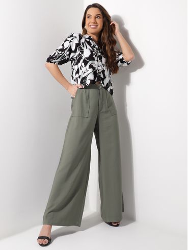 Calça Wide Leg Autentique Feminina VERDE