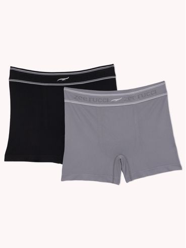 Kit Com 02 Cuecas Boxer  Masculina CHUMBO/PRETO