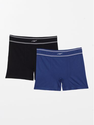 Kit Com 02 Cuecas Boxer  Masculina MARINHO/PRETO