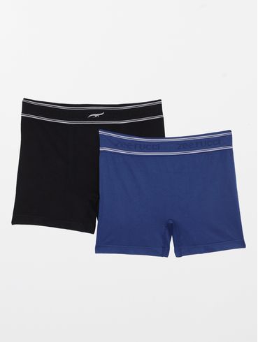 Kit Com 02 Cuecas Boxer  Masculina MARINHO/PRETO