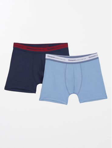 Kit com 02 Cuecas Boxer Masculinas MARINHO/AZUL