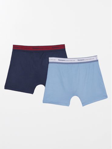 Kit com 02 Cuecas Boxer Masculinas MARINHO/AZUL