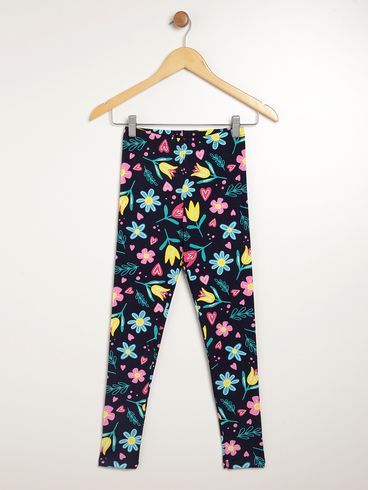 Calça Legging Corsário Infantil Para Menina - MARINHO