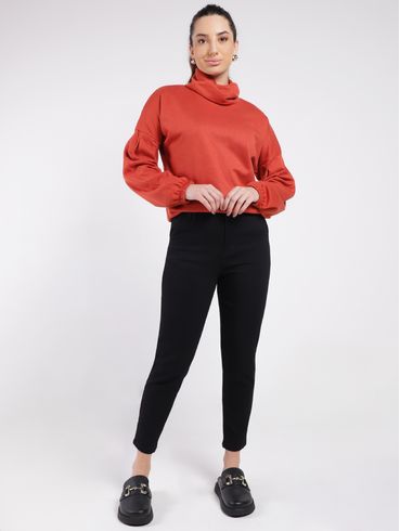 Blusa de Tricot Gola Alta Feminina TELHA