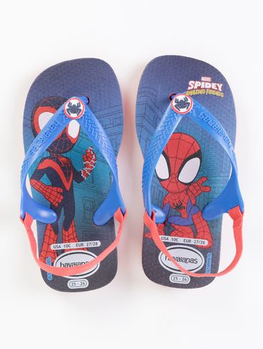 Chinelo Havaianas Marvel Infantil Para Menino - AZUL/VERMELHO