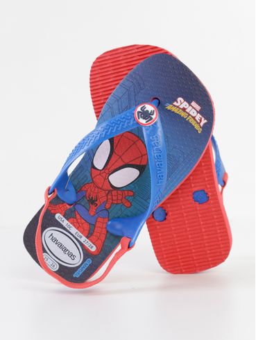 Chinelo Havaianas Marvel Infantil Para Menino - AZUL/VERMELHO