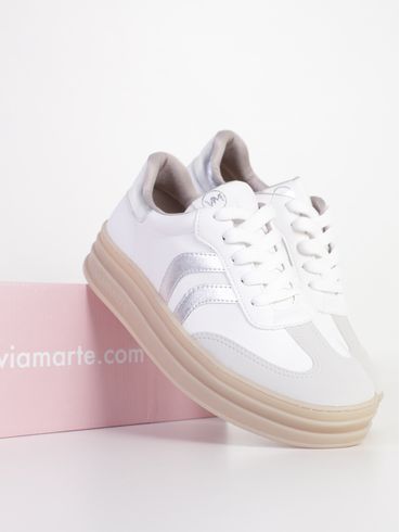 Tênis Casual Via Marte Feminino BRANCO/PRATA